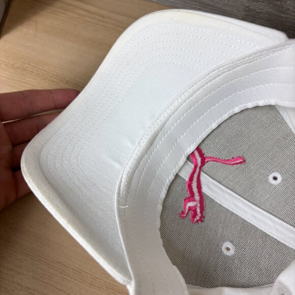 Puma Hat Cap Fitted One Size White Pink Performance Golf - Picture 7 of 9